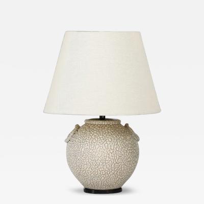 Ceramic lamp with vermiculated glaze