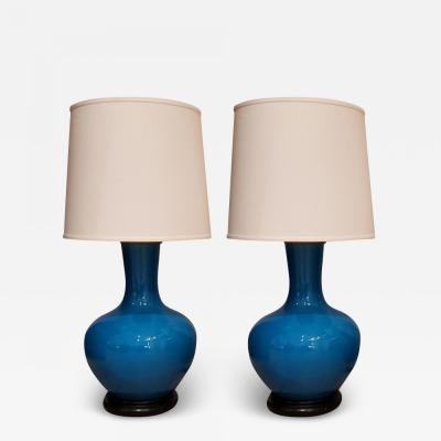 Cerulean Glazed Ceramic Lamps