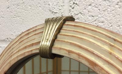 Cerused Mirror with Bronze Medallion