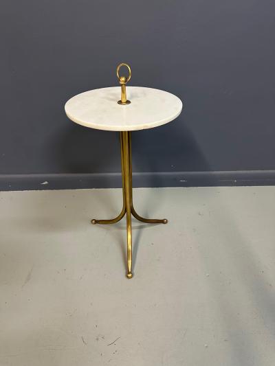 Cesare Lacca 1950s Italian Cesare Lacca Brass and Marble Drinks Table Mid Century