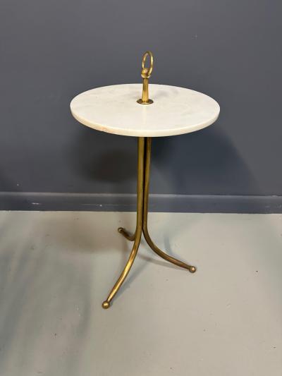 Cesare Lacca 1950s Italian Cesare Lacca Brass and Marble Drinks Table Mid Century