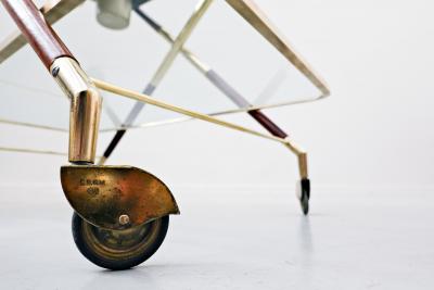 Cesare Lacca 1950s Italian Trolley by Cesare Lacca in Glass and Brass