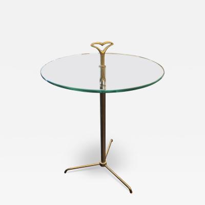 Cesare Lacca Brass glass portacenere side table by Cesare Lacca