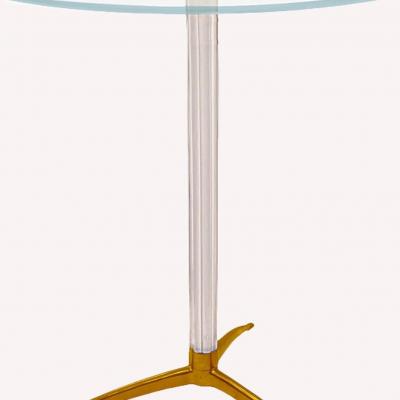Cesare Lacca Cesare Lacca Attributed Fluted Murano Glass and Brass Side Tables