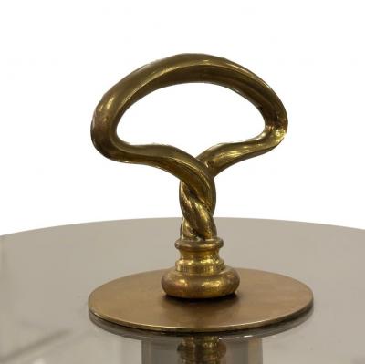 Cesare Lacca Cesare Lacca Attributed Fluted Murano Glass and Brass Side Tables