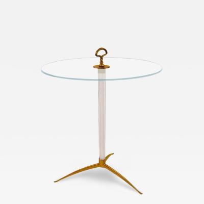 Cesare Lacca Cesare Lacca Attributed Fluted Murano Glass and Brass Side Tables