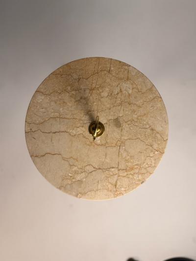 Cesare Lacca Cesare Lacca Italian 1950s Brass and Travertine Side Table