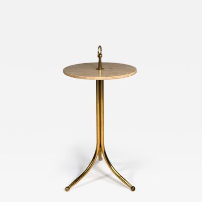 Cesare Lacca Cesare Lacca Italian 1950s Brass and Travertine Side Table