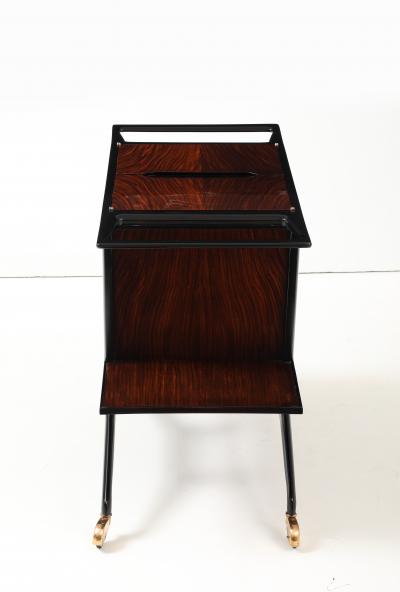 Cesare Lacca Cesare Lacca Modernist Ebonized Wood And Rosewood Bar Cart