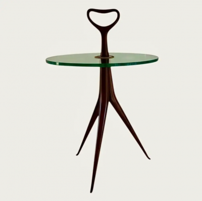 Cesare Lacca Cesare Lacca Pair of Tripod Side Tables with Glass tops circa 1950