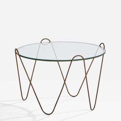 Cesare Lacca Coffee Table with Brass and Glass Italy 1950s