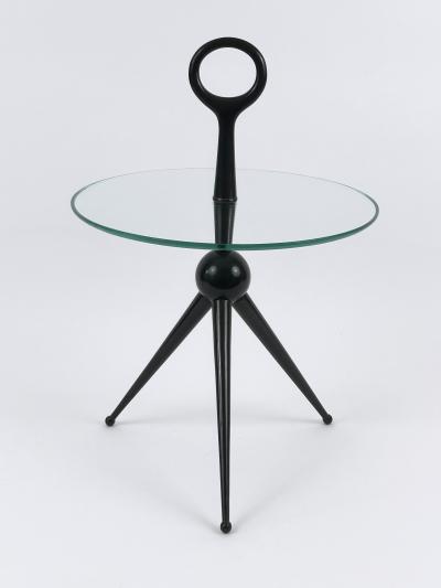 Cesare Lacca Elegant Mid Century Modern Tripod Side Table by Cesare Lacca Italy 1950s