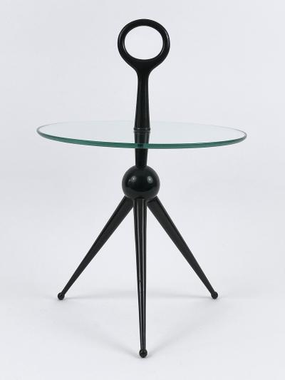 Cesare Lacca Elegant Mid Century Modern Tripod Side Table by Cesare Lacca Italy 1950s