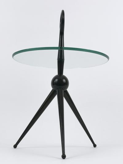 Cesare Lacca Elegant Mid Century Modern Tripod Side Table by Cesare Lacca Italy 1950s