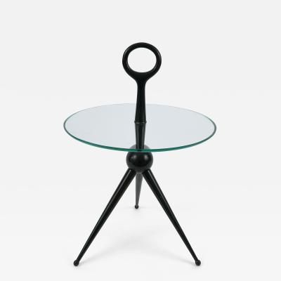 Cesare Lacca Elegant Mid Century Modern Tripod Side Table by Cesare Lacca Italy 1950s