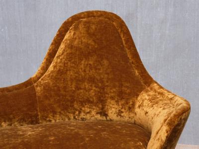 Cesare Lacca Exceptional Curved Cesare Lacca Sofa in Fadini Borghi Velvet Italy 1950s