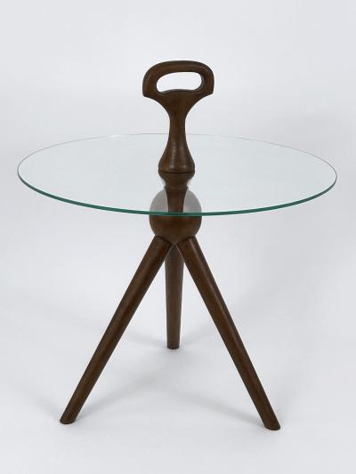 Cesare Lacca Exceptional Mid Century Tripod Teak Side Table or Occasional Table Germany 1960s