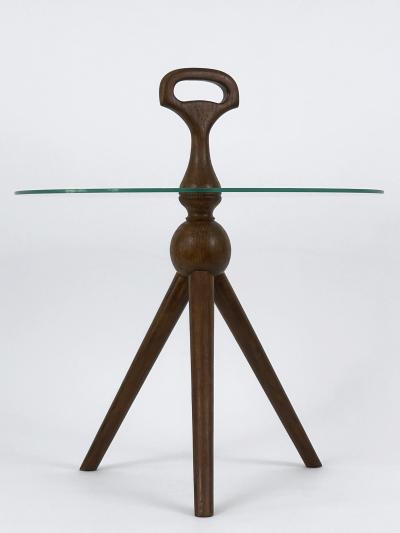 Cesare Lacca Exceptional Mid Century Tripod Teak Side Table or Occasional Table Germany 1960s