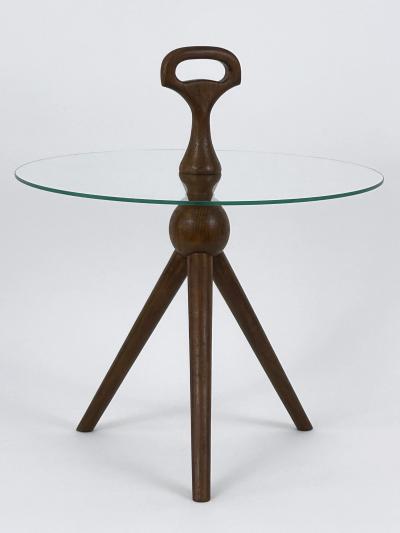 Cesare Lacca Exceptional Mid Century Tripod Teak Side Table or Occasional Table Germany 1960s