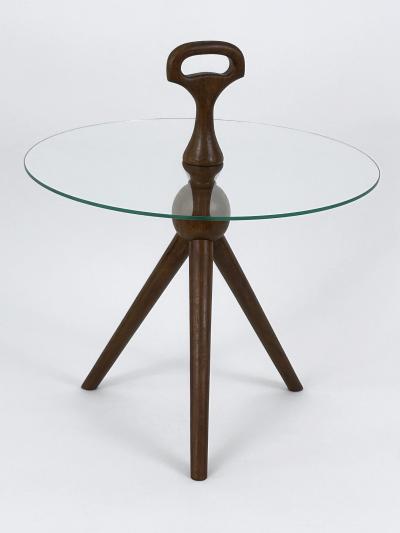 Cesare Lacca Exceptional Mid Century Tripod Teak Side Table or Occasional Table Germany 1960s