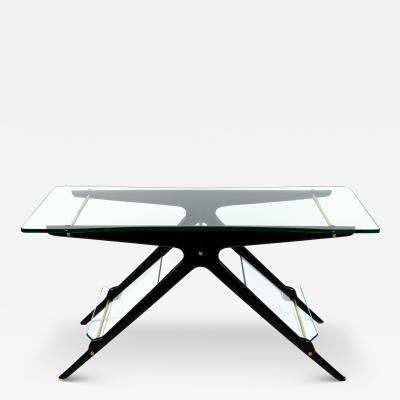 Cesare Lacca Mid Century Italian Coffee Table With Magazine Rack