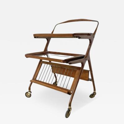 Cesare Lacca Mid Century Modern Walnut and Brass Trolley by Cesare Lacca for Cassina 1950s