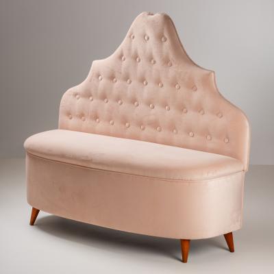Cesare Lacca Pink velvet bench