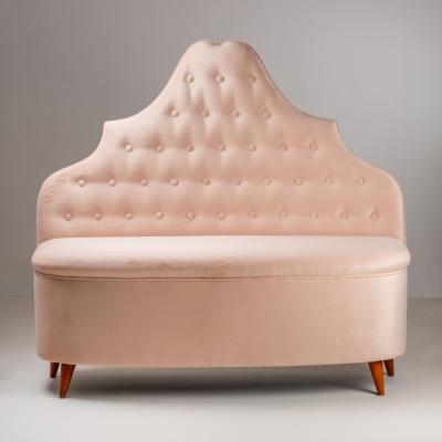 Cesare Lacca Pink velvet bench