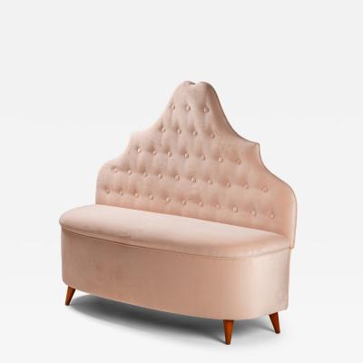 Cesare Lacca Pink velvet bench