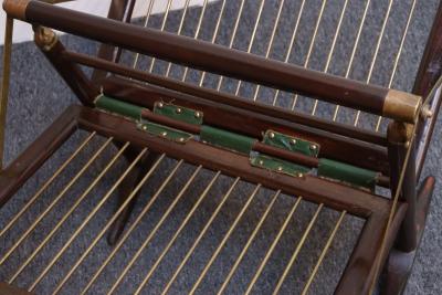 Cesare Lacca Vintage Italian Mahogany and Brass Collapsible Magazine Rack by Cesare Lacca