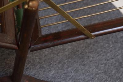 Cesare Lacca Vintage Italian Mahogany and Brass Collapsible Magazine Rack by Cesare Lacca