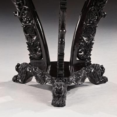 Ceylonese 19th Century Ebony and Specimen Wood Centre Table