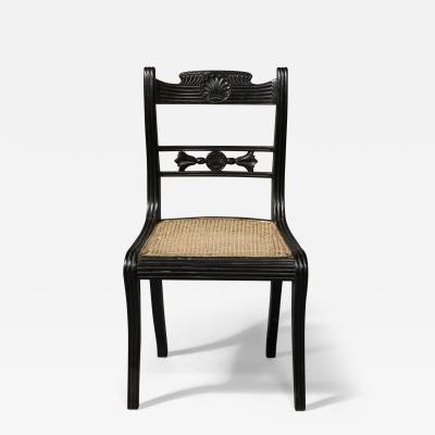 Ceylonese Solid Ebony Side Chair in the Regency Taste