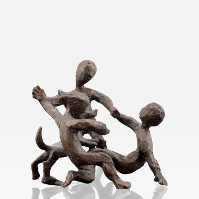 Chaim Gross Chaim Gross Bronze Sculpture Dog Children
