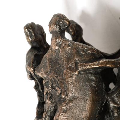 Chaim Gross Mid Century Original Bronze Sculpture Figures in Hora Dance Signed Chaim Gross