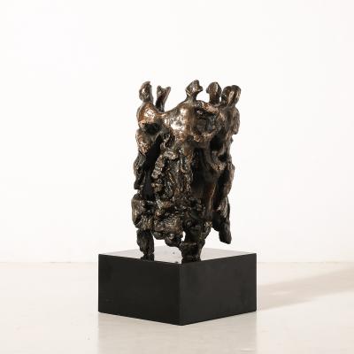 Chaim Gross Mid Century Original Bronze Sculpture Figures in Hora Dance Signed Chaim Gross