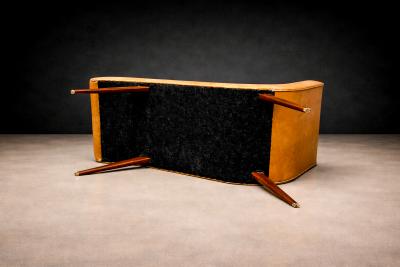 Chaise lounge in Hardwood and Faux Leather Unknown 1960s