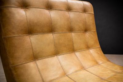 Chaise lounge in Hardwood and Faux Leather Unknown 1960s