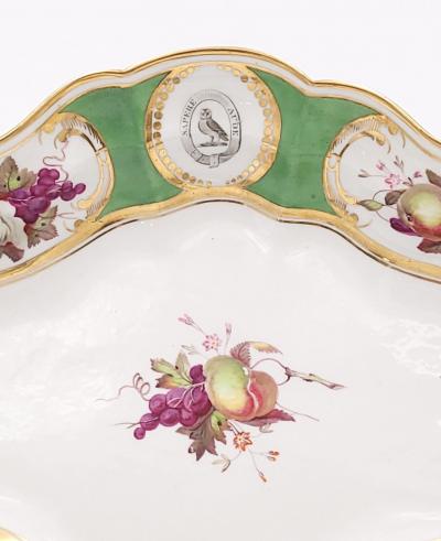 Chamberlains Armorial Oval Dish England circa 1780