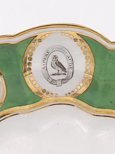 Chamberlains Armorial Oval Dish England circa 1780