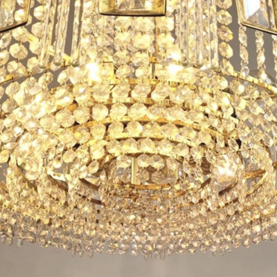 Chandelier In Gilded Brass And Glass Garlands 12 Lights