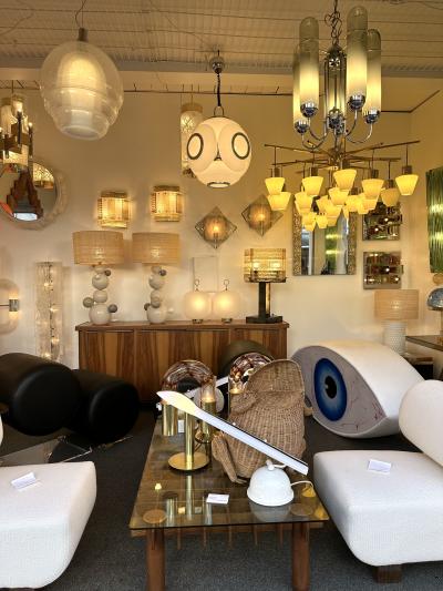 Chandelier Murano Glass Tubes and Metal Chrome Italy 1970s