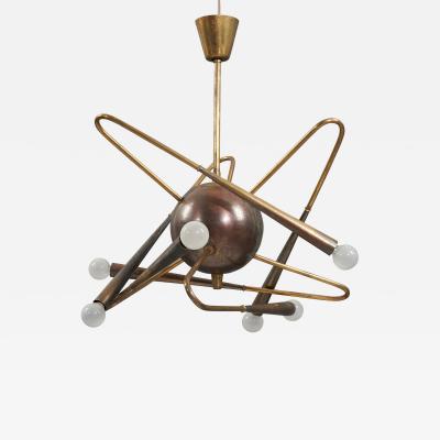 Chandelier in Brass for Stilnovo Italy