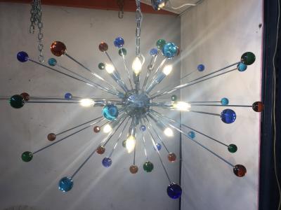 Chandelier murano glass sputnik blue italian handmade