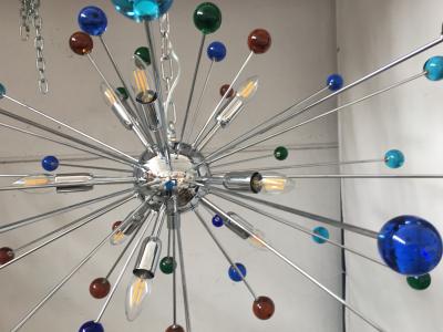 Chandelier murano glass sputnik blue italian handmade