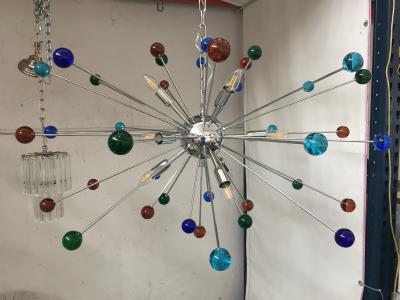 Chandelier murano glass sputnik blue italian handmade
