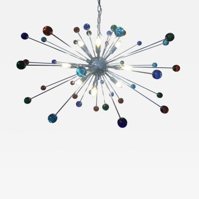 Chandelier murano glass sputnik blue italian handmade