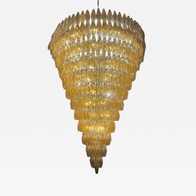 Chandelier with poliedri glasses Italy 1960