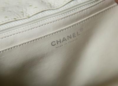 Chanel Beige Ostrich Jumbo Classic Pristine