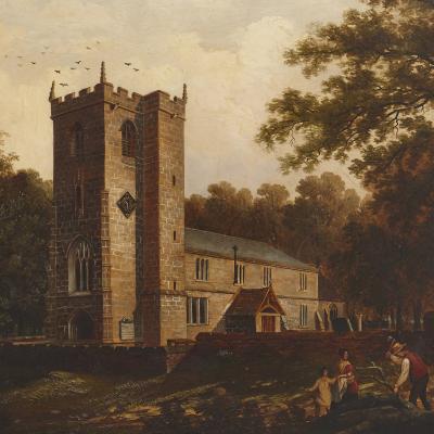 Chapel in the Woods oil on canvas painting by English School